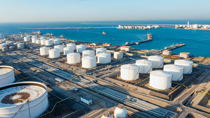 Coastal petroleum storage tanks and marine terminal infrastructure